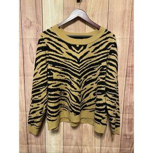 Lane Bryant 18/20 tiger animal print sweater tan black